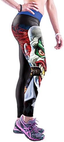 Womens 3d Joker Digital Printed Workout Capri Leggings Stretch Tights