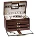 Kitchen & Housewares : Paris Weave Jewelry Box with Three Drawers in Genuine Leather