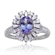 Tanzanite and Diamond Cocktail Ring in 14 Karat White Gold