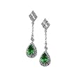 14K White Gold Tsavorite and Diamond Earrings