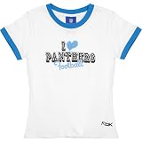 Reebok Carolina Panthers Girl's Short Sleeve Ringer Crew Neck T-Shirt