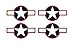 Set of 4 Remote Control (RC5) Red Blue White Stars and Bar 5 1/2