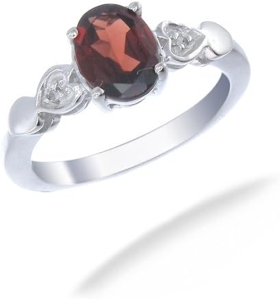 Sterling Silver Garnet Ring (1.20 CT) In Size 6