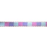 1/2'' Squares Stitiched Edge Taffeta Ribbon Blue/Lavender By The Yard
