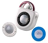 Leviton OSFHU-CTW High-Bay Fixture Mount Occupancy Sensor, 360 and Aisle Way (Both Lenses Included) with Passive Infrared Technology, White