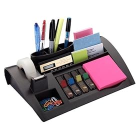 Notes Dispenser with Weighted Base, Plastic, 12 x 8 x 2, Charcoal Gray