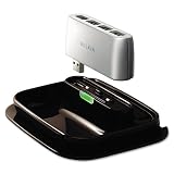Hub-To-Go Base and Travel USB Hub, 7 Ports, Black/Silver