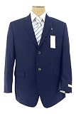 Review Calvin Klein  / Calvin Klein Mens Single Breasted 2 Button Solid Navy Blue Wool Suit - Size 42S