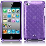 Apple iPod Touch 4 4G 4th Generation Gel Case Cover Funky Diamond Etched Purple Design Keep Talking iPod Touch 4 Accessories: Cases, Covers and Skins