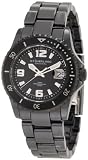 Stuhrling Original Men's 273.33OB1 Chevalier Swiss-Made Professional Divers Quartz Date Black Ceramic Watch