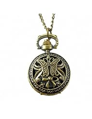 Youyoupifa Wholesale 5pcs/lot Unique Retro Design Bronze Butterfly Openwork Cover Pocket Quartz Watch NBW0PA7105-CO3