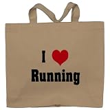 I Love/Heart Running Totebag (Cotton Tote / Bag)