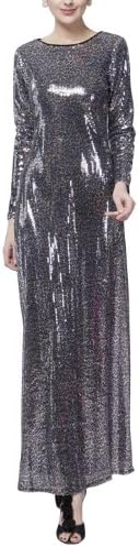 B-FY Womens Leopard Print Sequin Thigh Split Maxi Show Evening Dress Gown 6 US