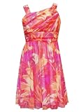 Rare Editions Girls 7-16 Ruched Bodice Floral Print Dress