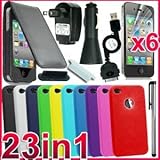 23 in 1 ACCESSORY BUNDLE CASE CAR CHARGER FOR IPHONE 4 G 4TH
