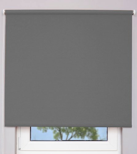  Verdunklungsrollo ~ Farbe: stahlgrau ~ Größe: 180x190cm (Stoffbreite x Höhe) ~ ab 27,- EUR ~ weitere Größen im Angebot wählbar