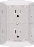 GE Grounded Adapter-Spaced Six-Outlet Tap