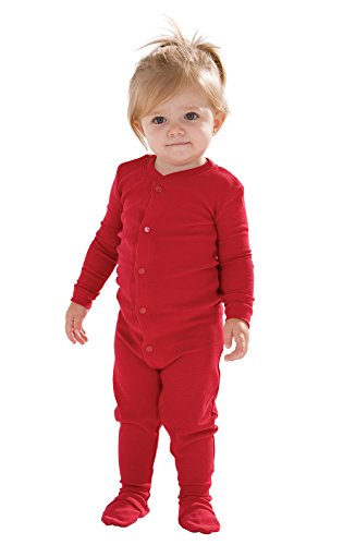 PajamaGram Infant Red Dropseat Sleeper Pajamas