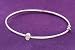 14K White Gold Bangle Bracelet With Diamond Accented Oval.