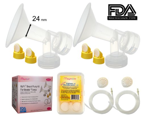 Best Deals! Maymom Breast Pump Kit for Medela Pump in Style Pumps; 2 Breastshields (24 mm, Can Repla...