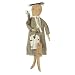 Primitive Muslin Tansy Girl Doll with Stitched Face, and Twig Hair