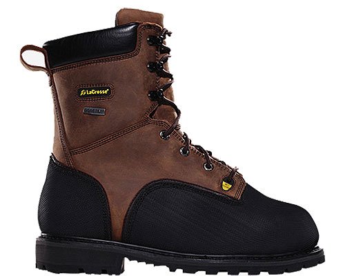 LaCrosse 552089 Highwall 8-inch ST MetGuard Boot W/Vibram Dri-Ice Sole Brown 10 M US