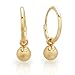 Duragold 14k Yellow Gold 10mm Endless Hoop Earrings with 4mm Bead