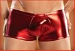 Shiny Red Metallic Mens Stretch Mini Short