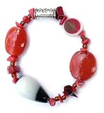 Kelevra BR0200 Ladies Hand Painted Stretch Ceramic Bead Bracelet.