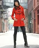 Guess - GUESS?? Toggle-Front Leather-Trim Coat