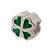 Zable(tm) Sterling Silver Green Enamel Clover Bead / Charm