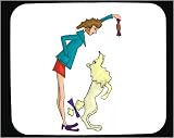 Mouse Pad with body, individuals, feeding, individual, mammal, humans, woman, person, dog, snack, human, persons, people, pet, animal, canine