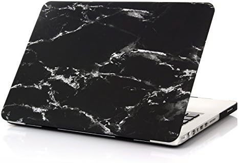 JUNCHI Macbook Pro case 13"/13.3", Hard Case Print Frosted for MacBook Pro 13 inch (A1278 with or without Thunderbolt) - Marble Hard Shell Clip Snap Hard Cover with CD Drive (White/Black)