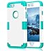 iPhone 6S Plus Case, iPhone 6 Plus Case, NOKEA Hybrid Heavy Duty Shockproof Full-Body Protective Case Ultra Slim Bumper Cover 3 in 1 Shield Soft TPU Hard PC Dual Layer Impact Protection (White Teal)