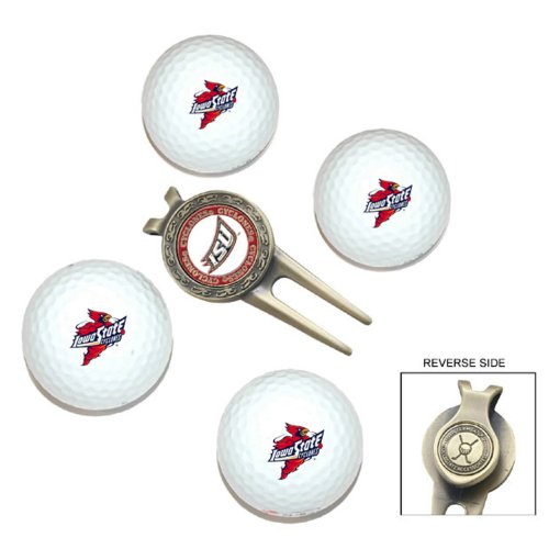Iowa State Cyclones Pack Of 4 Golf Balls And Divet Tool Gift Set From Team Golf