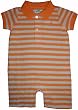 Ralph Lauren Infant Boys Polo Romper Orange & White Striped Available in Several Sizes