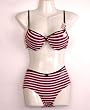 VOP Sexy White & Red Stripe Underwire Bra & Brief Set