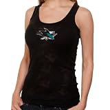 NCAA San Jose Sharks Ladies Black Epic Burnout Sleep Tank Top (Small)