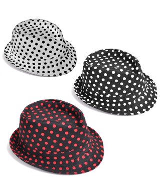 Peppy Polka Dot Pattern Fedora Hat with Free Shipping