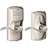 Schlage FE595 CAM 619 ACC Camelot Keypad Entry with Flex-Lock and Accent Levers, Satin Nickel