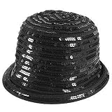 Emporio Armani - Emporio Armani Black Sequined Cotton Cloche Hat