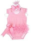 Mud Pie Baby Tiny Dancer Ballerina Crawler Bodysuit, Pink, 0-6 Months