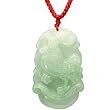 Natural Grade A Jadeite Jade Hand Carved Chinese Zodiac Amulet Pendant Necklace - Rooster