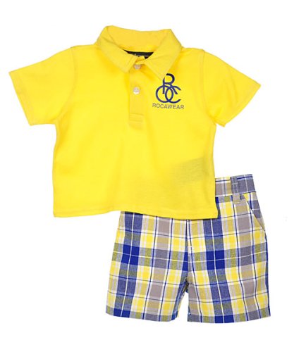 Rocawear "Summer Approaches" 2-Piece Outfit (Sizes 0M - 9M) - lemon light, 6 - 9 months