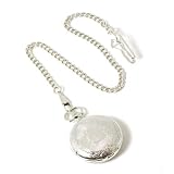 Philip Mercier silberfarbene Taschenuhr an 38,1 cm Kette