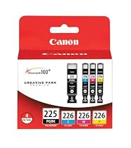 Canon PGI-225 BK/ CLI-226 C,M,Y 4 Pack Value Pack (4530B008) in Retail Packaging