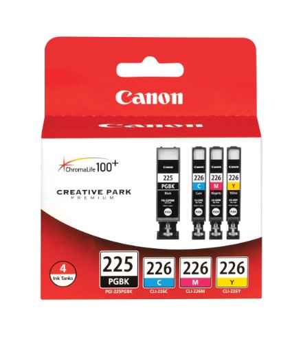 Canon PGI-225 BK/ CLI-226 C,M,Y 4 Pack Value Pack (4530B008) in Retail Packaging