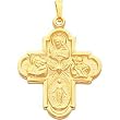 Gold Plated Four Way Cross Charm 24"