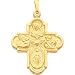 Gold Plated Four Way Cross Charm 24"
