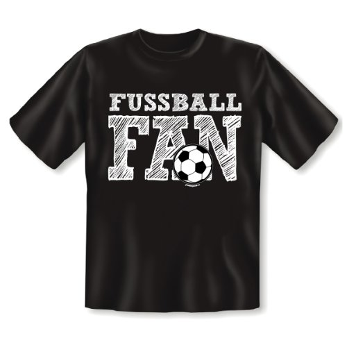 Fan T-Shirt nicht nur zur WM Party Fanartikel zum Geburtstag Fußballer Deutschland: mit ganzjahres Motiv Fussball Fan EM WM Feier Gr. XL in schwarz : )